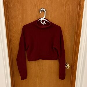 Reformation Burgundy Cropped Sweater